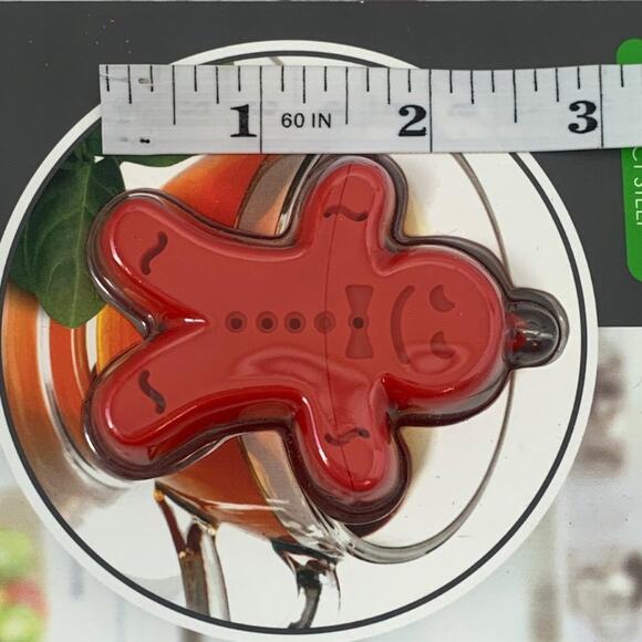 Tovolo Tea Infuser Gingerbread Man Shape Christmas Holiday with Chain - Picture 3 of 5